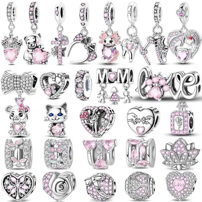 Image de Breloques Roses en Argent Sterling 925 - Bijoux Fins pour DIY