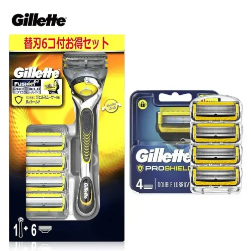 Image of Gillette Fusion PROSHIELD Razor Blades Brand Shaving Machine Washable Manual Safety Shaver Refills For Men Face Beard Clean