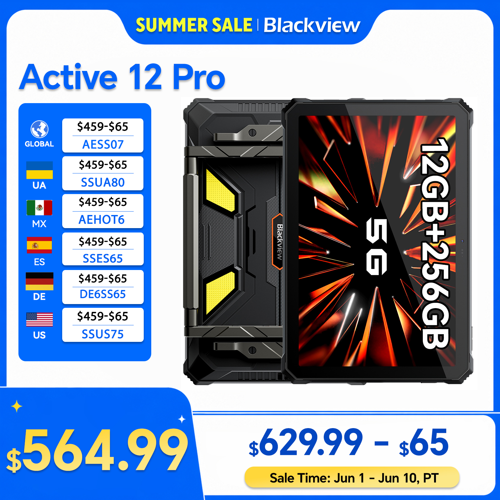 Zdjęcie BlackView Active 12 Pro – Wytrzymały Tablet z Projekcją i 30000mAh