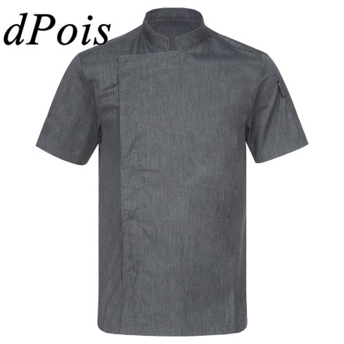Image de Manteau de Chef Court Col Montant - Uniforme Cuisine Pro