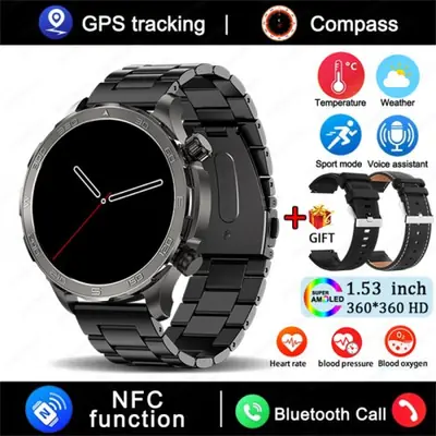 Image de Montre Connectée Homme - Écran AMOLED, GPS, Fréquence Cardiaque & NFC
