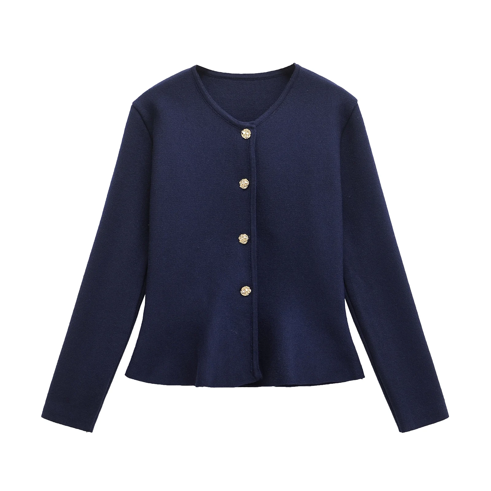 Bild von Frauen Strickjacke Kurzer Rock Stil – Eleganter Herbst-Pullover mit Saum-Details, Casual Look für Damen, Weibliche Mode-Top in Trendiger Ausführung