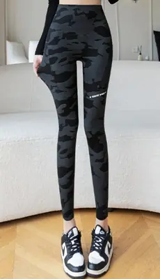 Image de Leggings Camouflage Requin Taille Haute pour Femmes