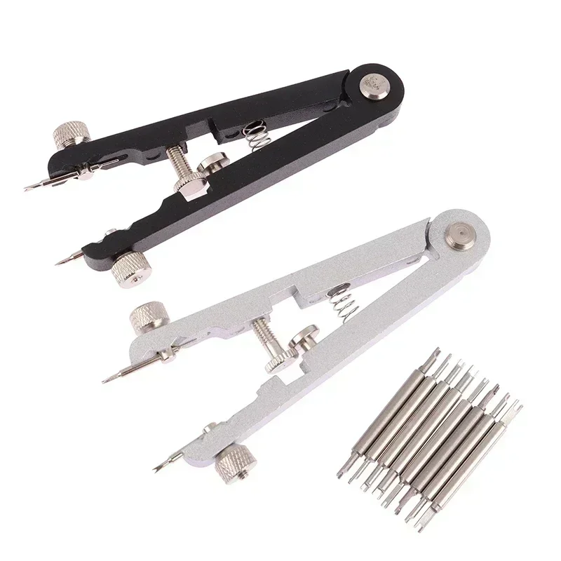 Imagen de Kit de Alicates para Relojes 6825 con Barra de Resorte y Pinzas de Extracción de Correa, Herramientas de Reparación con Ajuste de Tornillo para Cambio de Pulsera y Mantenimiento de Relojes