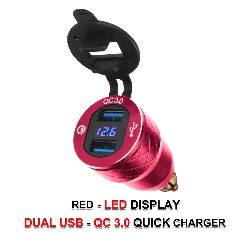 QC3.0 doble USB-rojo