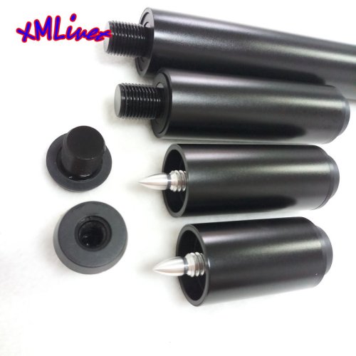 Afbeelding van Xmlivet zwart aluminium kogel pin pool cue extenders 2/3/4/8/10 inch Biljartkeu extensions voor roofdier/MEZZ/Fury/How/Universal
