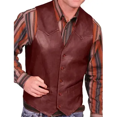 Image de Gilet en Cuir Homme - Style Steampunk & Western