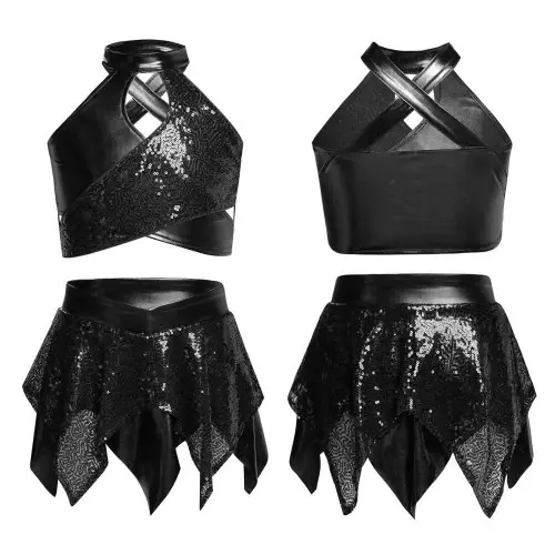 Image de Costume de Danse Jazz Brillant avec Paillettes