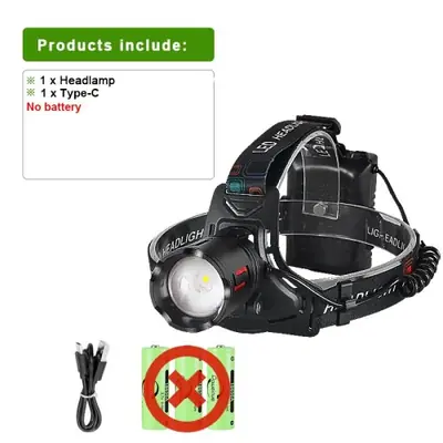 Image de Torche Frontale LED Ultra Puissante 4000m - Rechargeable 18650