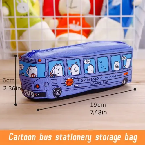 Image de Trousse Scolaire Bus Créative - Grande Capacité