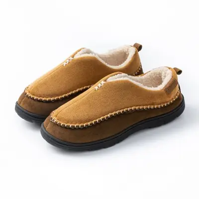 Image de Pantoufles Hommes Confortables Hiver - Chaussures Salon Chaudes et Douces