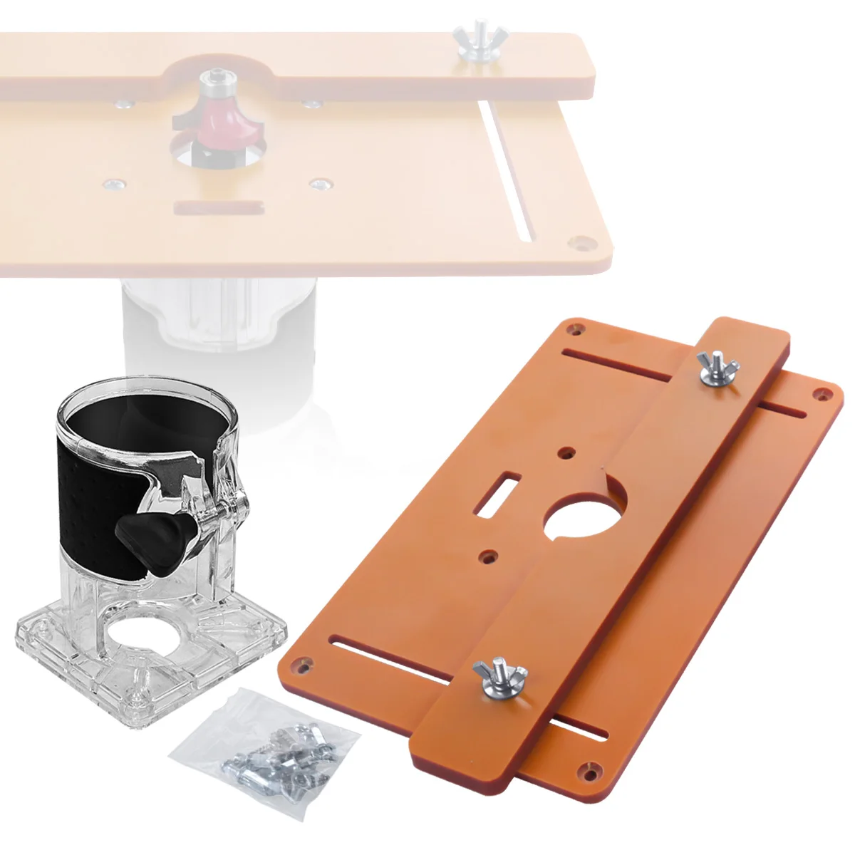 Imagen de Fresadora de madera, ranuradora, biseladora, tabla de equilibrio para carpintería, placa de inserción de mesa enrutadora, inserto de recorte