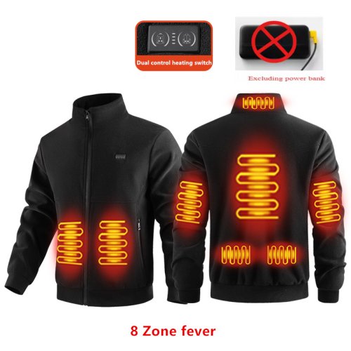 Immagine di Giacca calda riscaldante spessa in pile polare versatile di nuova moda invernale per entrambi gli uomini e donne Cappotto elettrico con riscaldamento intelligente a 8 zone
