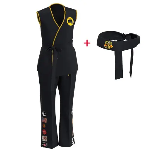 Image de Costume Karaté Cobra Kai Enfant - Kimono Noir & Blanc