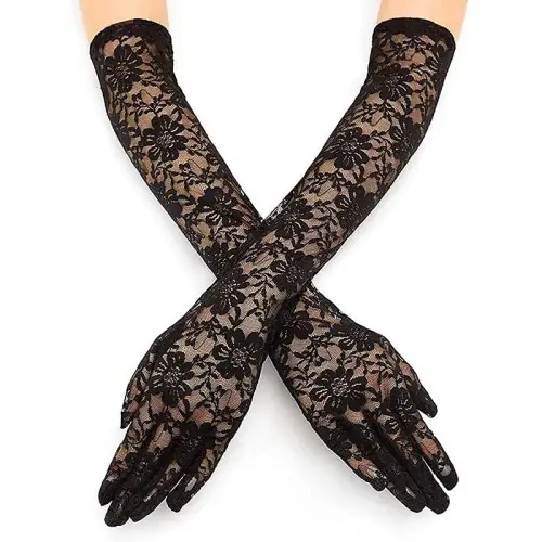 Image de Gants Longs Dentelle Transparente - Style Lolita & Y2K