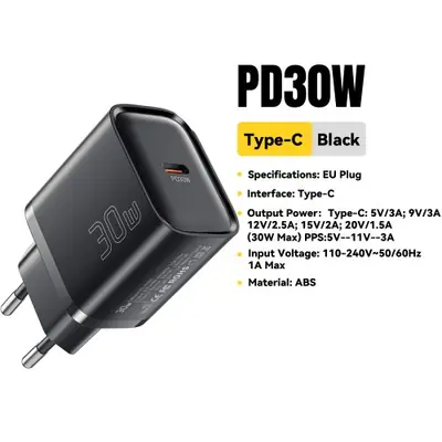 Image de Chargeur Rapide USB-C 30W PD QC3.0