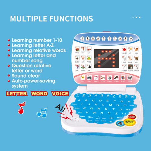 Immagine di Computer Portatile Educativo per Bambini - Macchina di Apprendimento Elettronica per lo Sviluppo delle Abilità Cognitive in Età Prescolare