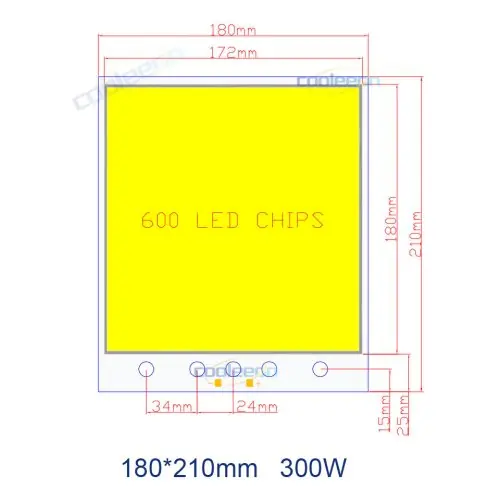 210x180 mm 300 W