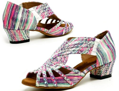 Immagine di Scarpe da Ballo Salsa con Strass - Eleganza e Stile per Donne e Ragazze