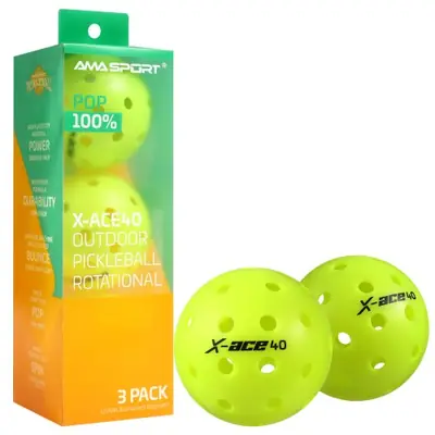 Image de Balles de Pickleball Durable - 40 Trouss - Jaune Optique