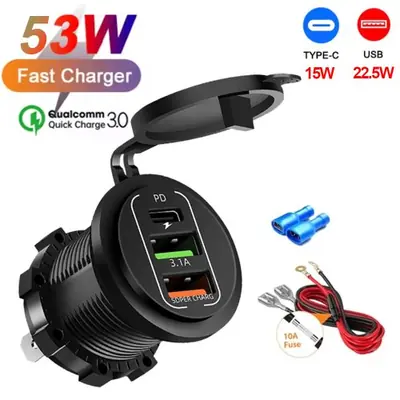 Image de Chargeur Voiture USB 117W Double PD & QC 3.0