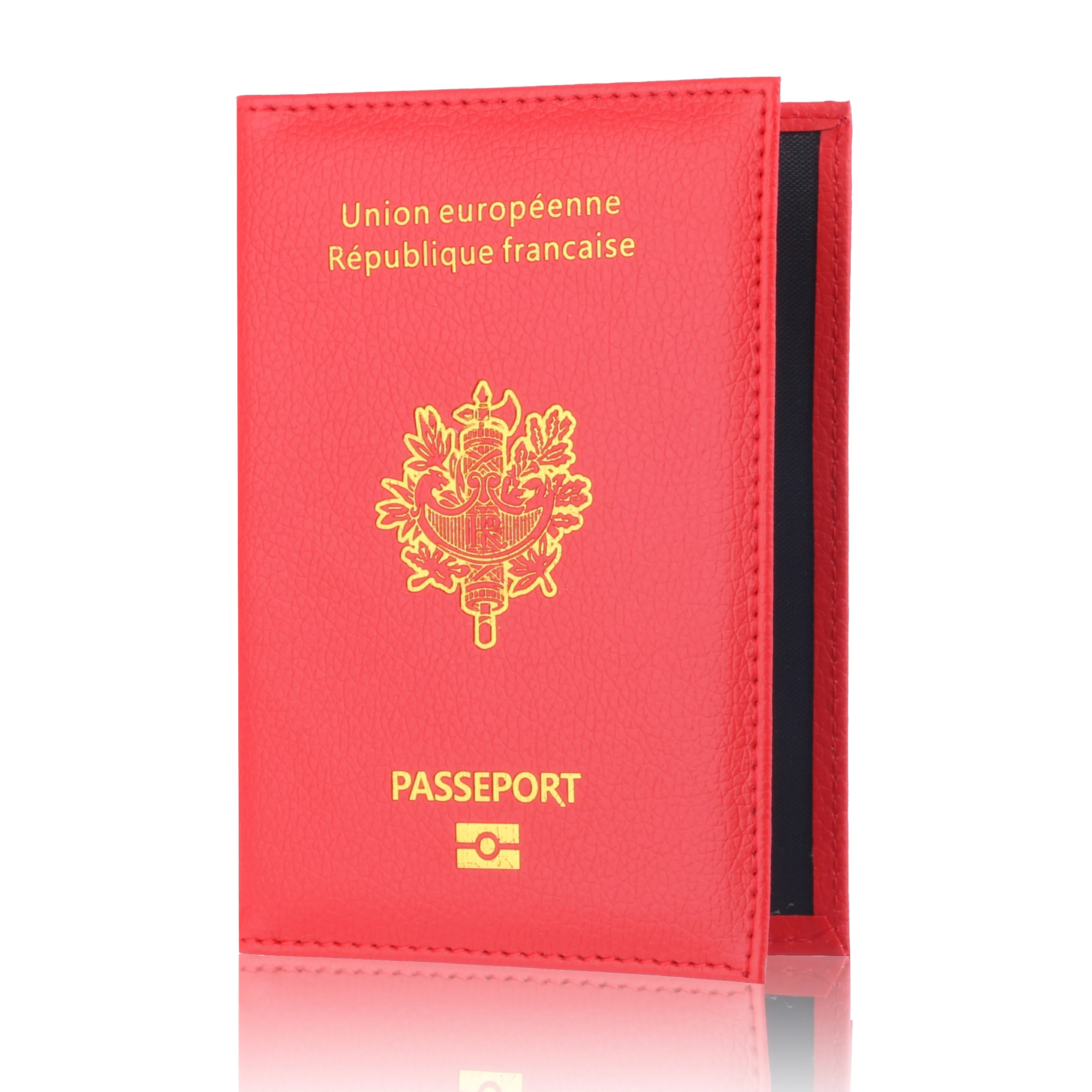 Bild von Hohe Qualität Pu Passport Schutzhülle Bank Karte Halter Reise Dokument Mode Männer und Frauen Französisch Passport Abdeckung Brieftasche