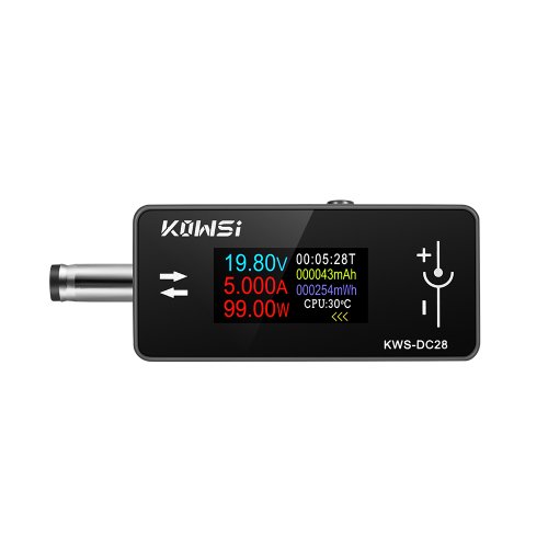 Image de Testeur DC28 - Voltmètre, Ampèremètre & Compteur de Puissance avec Écran TFT Couleur