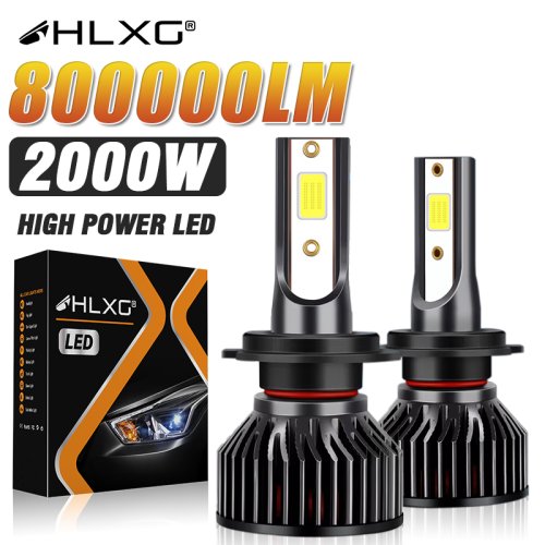 Imagen de Bombillas LED de Alta Potencia para Faros de Coche H4, H7, H11, H1, H3, H8, 9005 HB3, 9006 HB4, 9012 HIR2 - 2000W CSP Turbo, Luz Blanca 6000K, 12V