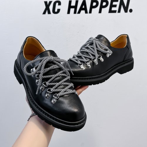 Imagen de Zapatos de cuero genuino para hombre, zapatos informales de cuero de gran tamaño, zapatos Oxford de negocios a la moda, zapatos de trabajo de diseñador de alta calidad