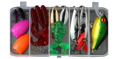 Image de Kit Complet de Leurres de Pêche - Wobblers, Cuillères & Appâts Souple