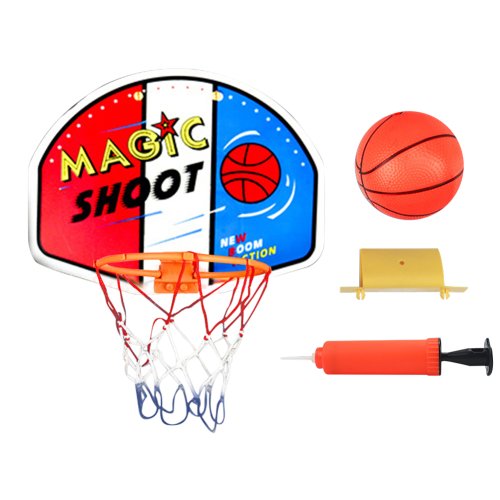 Imagen de Juego de Baloncesto Portátil para Niños con Aro Inflable, Pelota y Bomba – Ideal para Jugar en Interiores y Exteriores