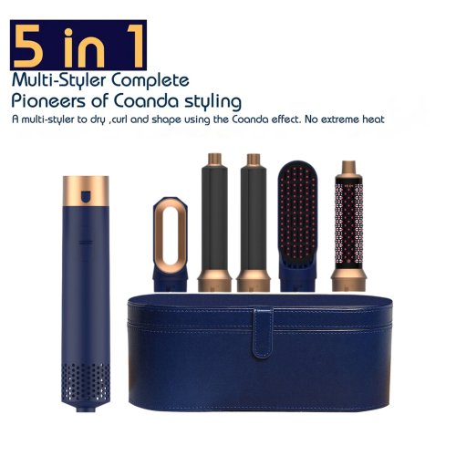 Image of Natural 5-in-1 Ionic Hair Styling System with Fast-Drying Hot Comb Brush & Professional Straightening Technology