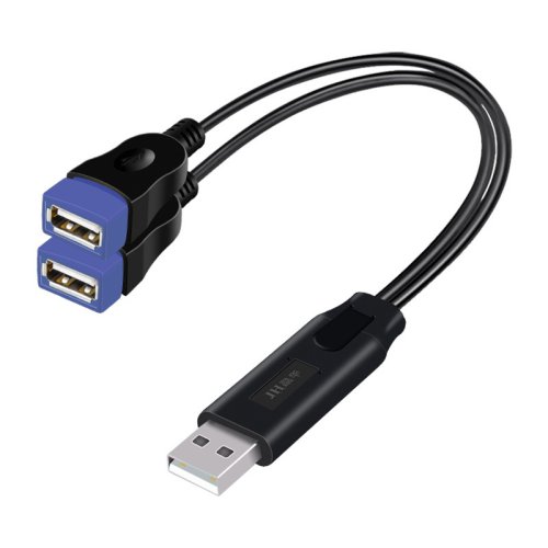 Afbeelding van USB-kabelsplitter met 2 poorten voor telefoon oplader, voedingsadapter en meerdere USB-apparaten – OTG-verlenging en oplaaddockplug