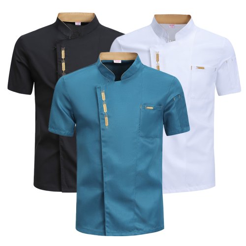 Image of Breathable Mesh Chef Uniform Shirt for Summer Kitchen Use – Lightweight Restaurant Cook Jacket for Waiters & Bakery Staff