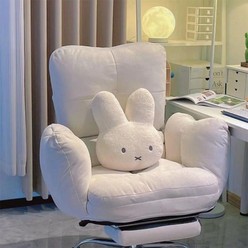 Afbeelding van Nijntje met Zwarte Ogen - Schattige Kawaii Knuffel Pop, Zacht en Comfortabel Bed- en Bankkussen, Ideaal als Cadeau voor Meisjes en Jongens
