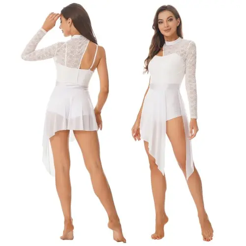 Image de Justaucorps de Danse Élégant avec Dentelle Transparente