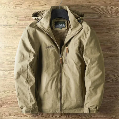 Immagine di Moda uomo primavera e autunno giacche casual da esterno sezione sottile giacca da punzonatura con cappello da uomo versatile abbigliamento streetwear