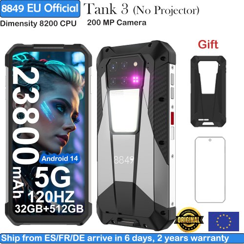 Image of 8849 Tank 3 Rugged Smartphone with 23800mAh Battery, 5G Connectivity, 32GB RAM, 512GB ROM, Waterproof Design, and 200MP Handheld Camera