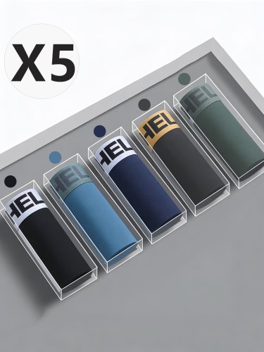 Afbeelding van 5-pack boxershorts van ijszijde voor heren – ademend, zomerse ondergoed met sexy design en comfortabele pasvorm