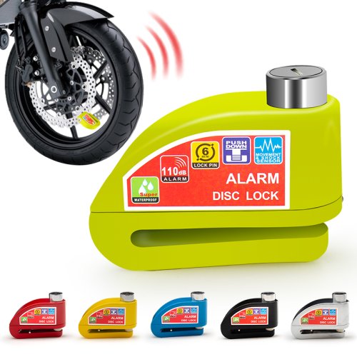Image of Premium Waterproof Aluminum Alloy Disc Brake Lock with Alarm System for Scooters, Motorcycles, and Bicycles – Anti-Theft Security Wheel Lock Accessory
