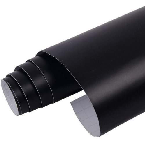 Bild von Hochwertige, schwarze, matte Car Wrap-Vinylrolle mit selbstklebendem Aufkleber zum Selbermachen mit Air Release