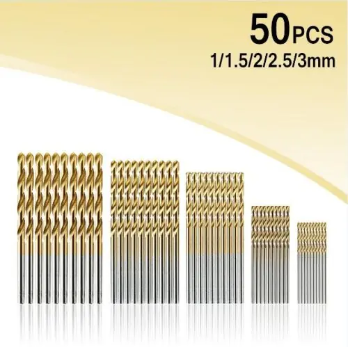 Image de Forets HSS Titane - Ensemble de 50 Pièces