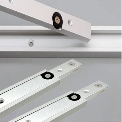 Bild von T-Nut-Gehrungsstangenschieber-Set mit T-förmiger Aluminiumlegierungsschiene, schräger Gelenkschieber mit Rädern und nicht perforierter Stangenführung