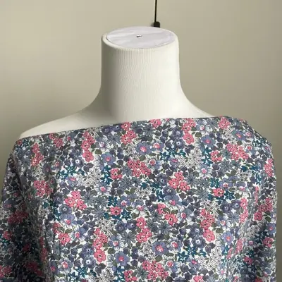 Image de Tissu Popeline Coton Fleuri pour Enfants - 145x50 cm