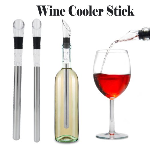 Bild von Edelstahl-Kühlstab mit Ausgießer und Stopper – Kühler für Wein, Bier und Getränke, Eis-Chill-Stick für Bar und Küche