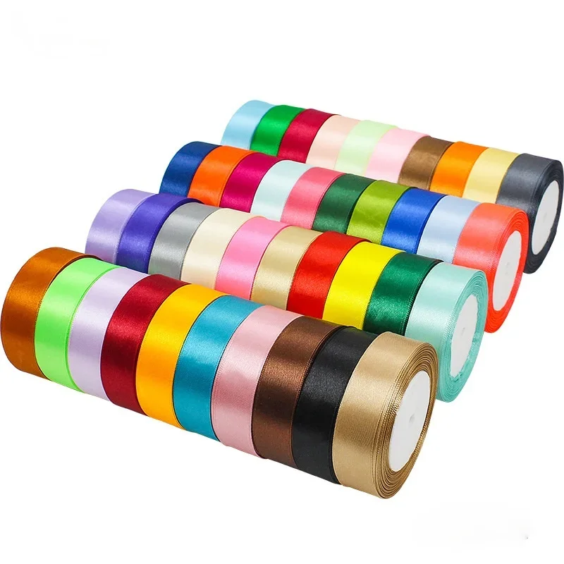 Imagen de 25 yardas 25mm decoración de regalo mancha Ribbion artesanía suministros para envolver Riband hecho a mano DIY Ruban pastel tela accesorios de ropa
