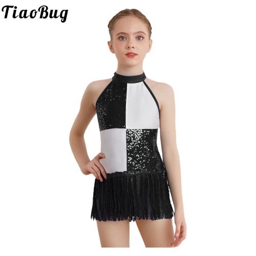 Bild von Glitzerndes Latein-Tanzkleid für Mädchen – Pailletten & Quasten