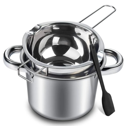 Zdjęcie 1200 ml dzbanek do topienia wosku świecowego z garnkiem ze stali nierdzewnej 2400 ml do topienia czekolady, cukierków, mydła, wosku, zestaw do robienia
