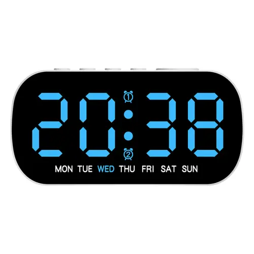 Image de Horloge LED USB - Réveil Numérique avec Alarme Double et Mode Nuit