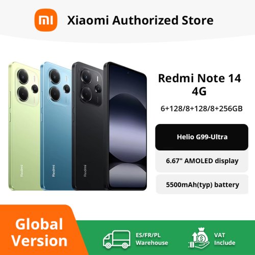 Zdjęcie Xiaomi Redmi Note 14 Global – Smartfon z procesorem MediaTek Helio G99 Ultra, 108 MP aparatem AI, ekranem AMOLED 6,67 cala 120 Hz i baterią 5500 mAh